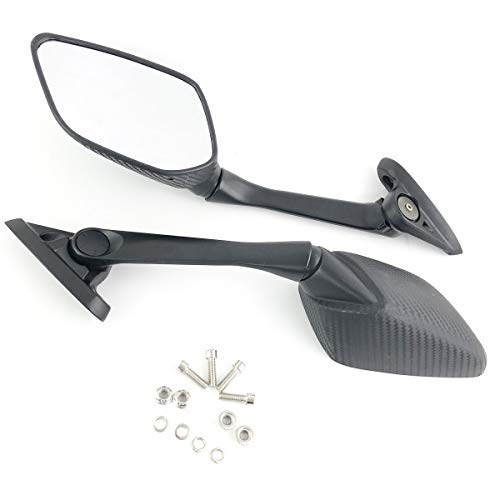 Universal Motorcycle Side Mirrors - Blind Spot Rearview Mirrors Compatible with Yamaha YZF R3/R25 (2015-2017) | Carbon Fiber Design | Enhanced Safety for Street & Racing Bikes