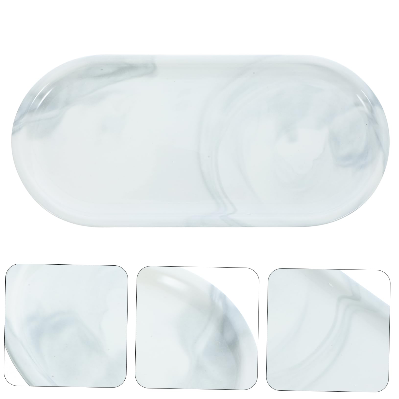 Cabilock Ceramic Jewelry Tray for Bathroom - Elegant Storage Plate for Rings, Watches & Accessories | Perfect for Vanity, Countertop & Bathroom Organization