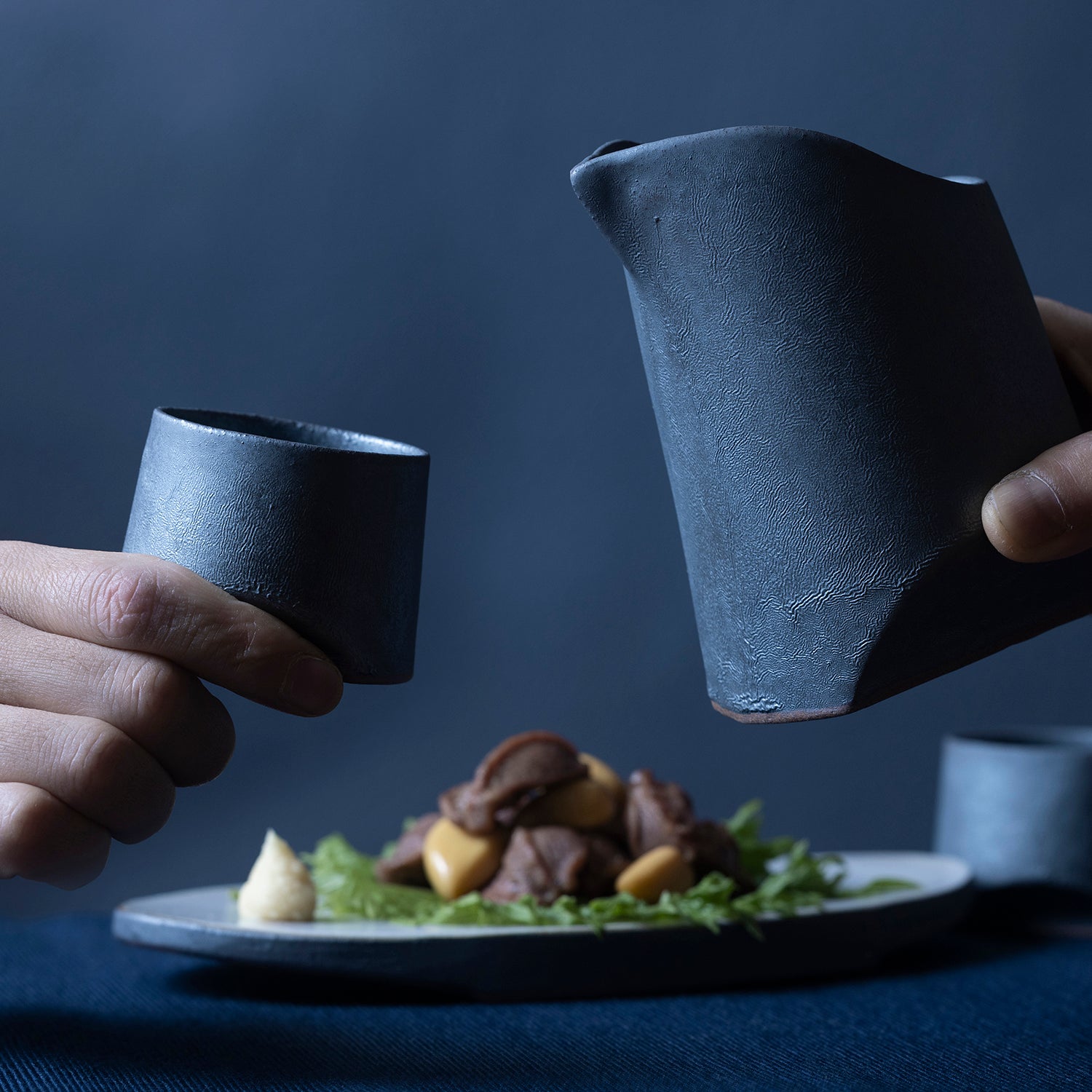 Marumi Yasuda Kawara Tsuki Ceramic Sake Cup - Traditional Japanese Guinomi for Sake, Whiskey & Tea - Perfect for Home, Restaurants & Gifts