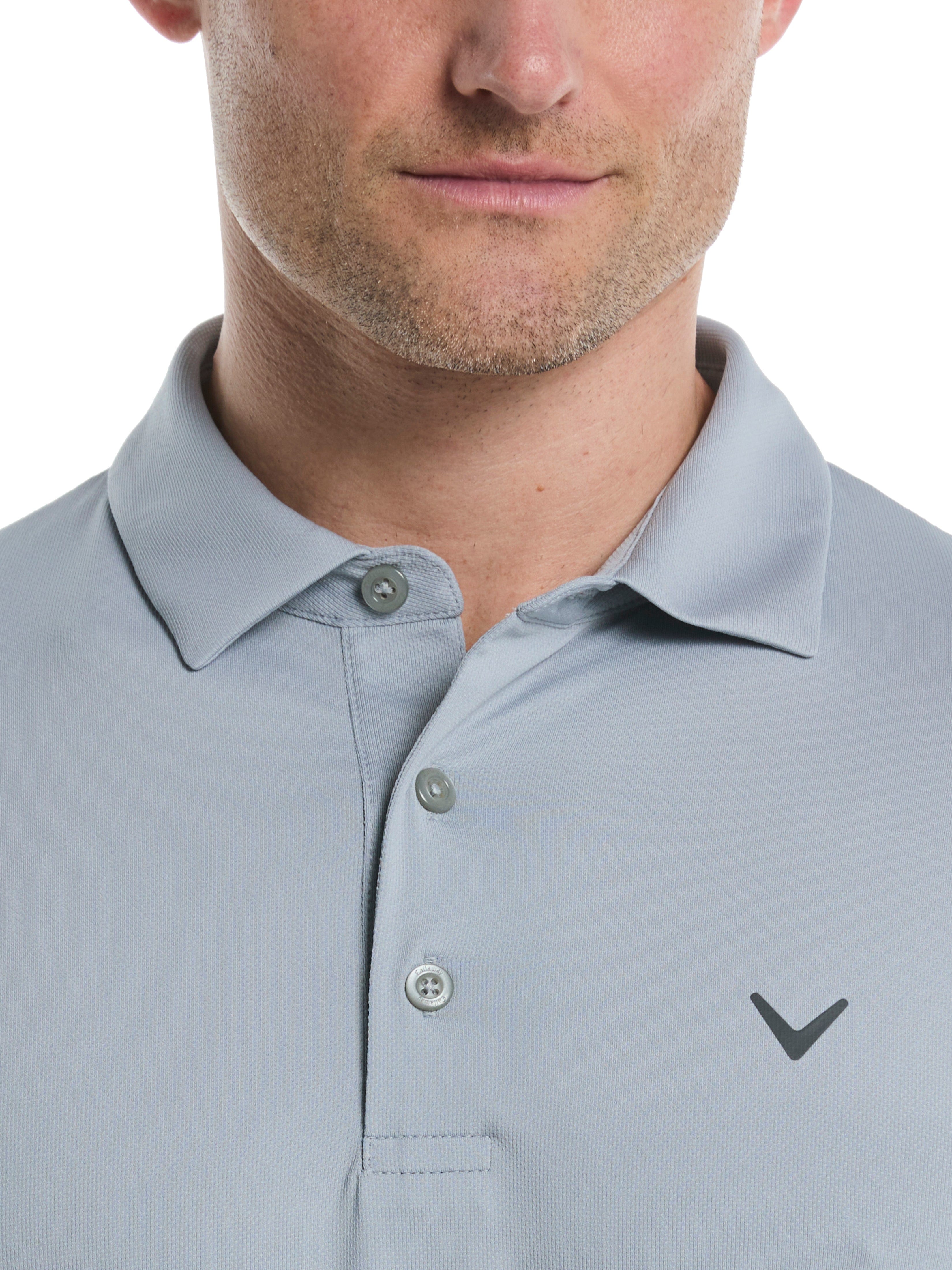 Men's Micro Hex Solid Golf Polo Shirt - Breathable & Moisture-Wicking Performance Golf Shirt for Men - Perfect for Golf, Casual Wear & Outdoor Activities