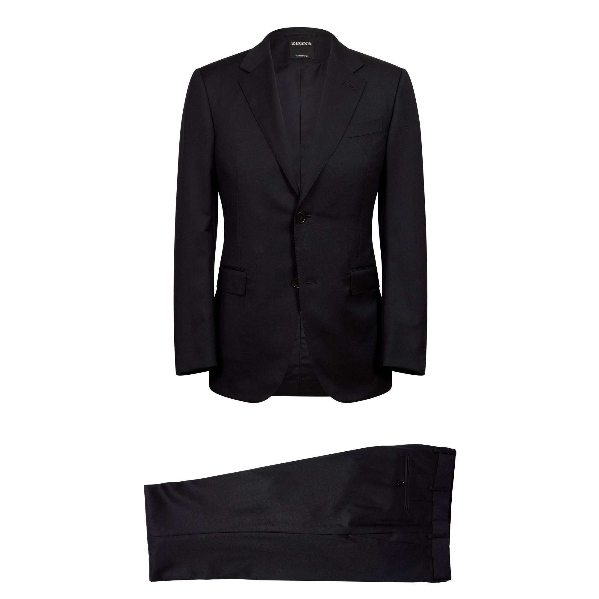 ERMENEGILDO ZEGNA Multi-Season Wool Suit for Men - Classic Black | Perfect for Business Meetings, Weddings & Formal Occasions