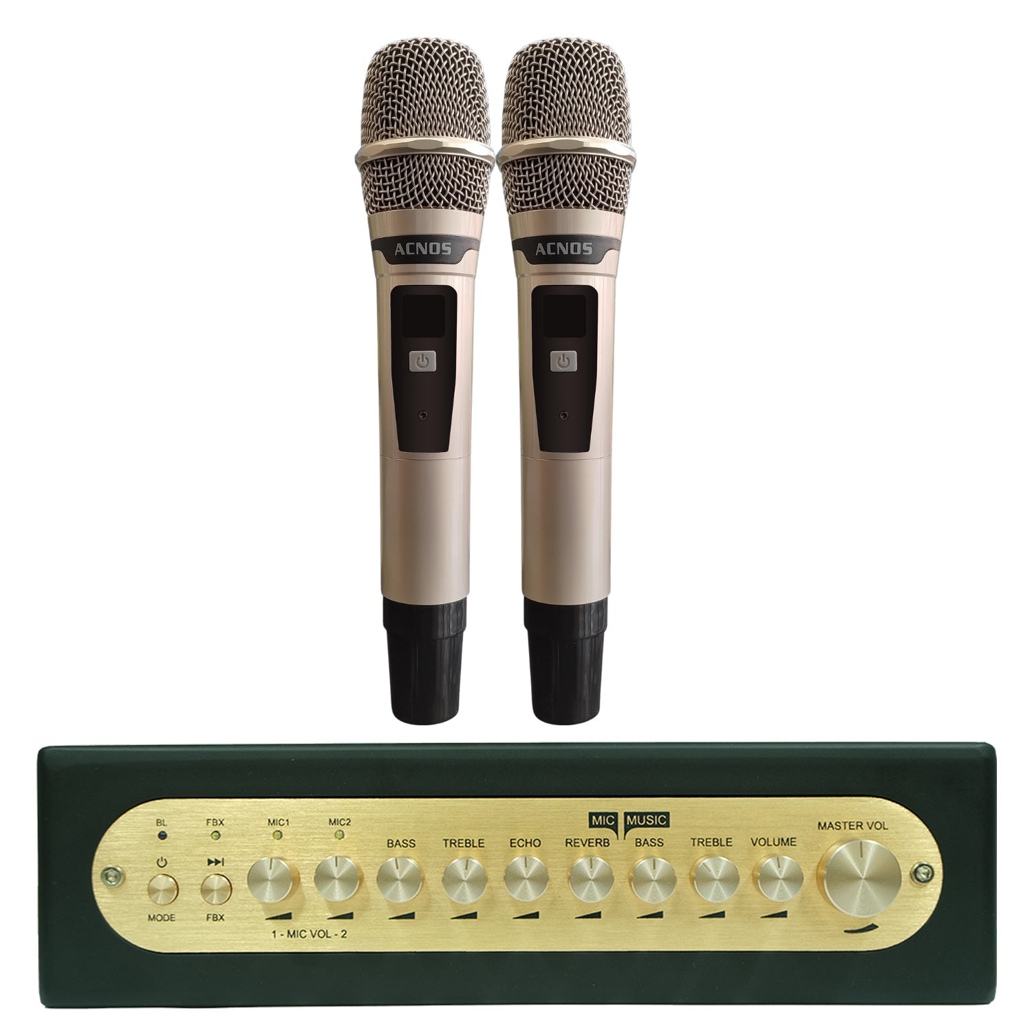 ACNOS KM 8 Professional Karaoke Machine with Mi 30s Bluetooth Mixer & 2 Wireless Microphones - Complete Home Karaoke System for Parties, Family Gatherings & Entertainment