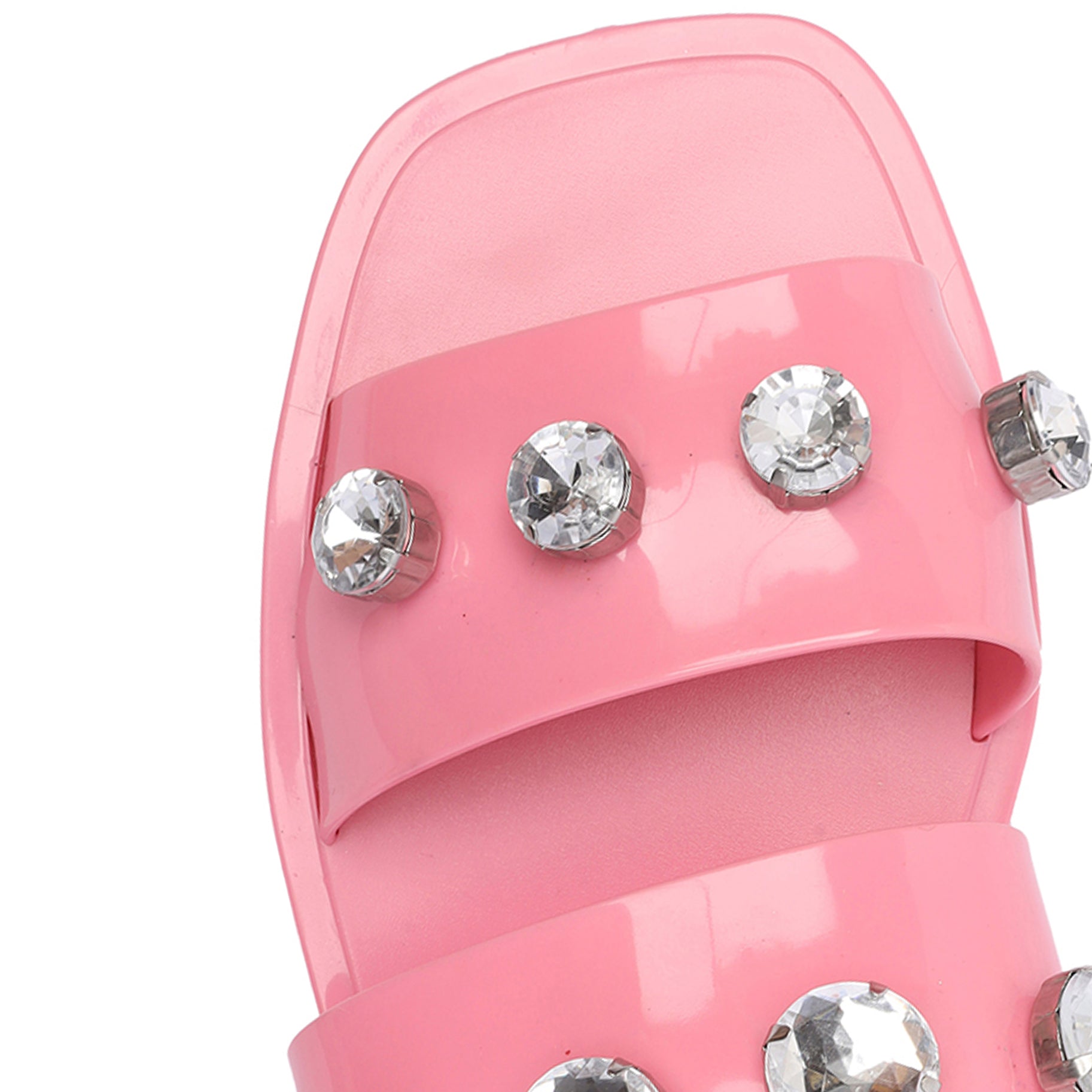 Lizzie Crystal PVC Sandals for Women - Comfortable Summer Beach Shoes with Rhinestone Decorations | Perfect for Vacation, Pool Party, and Casual Outings