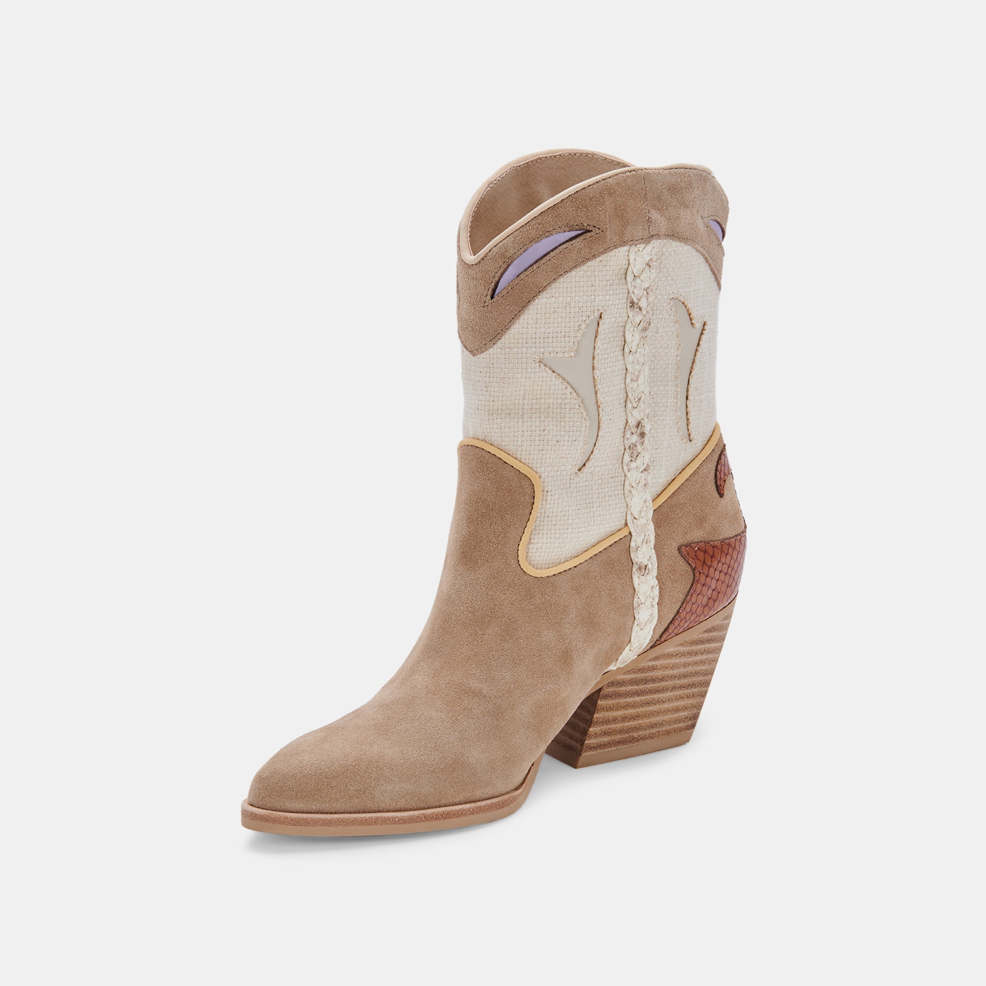 Loral Booties Taupe Multi Suede - Stylish & Comfortable Women's Ankle Boots for Fall & Winter | Perfect for Casual Outfits, Office Wear & Date Nights