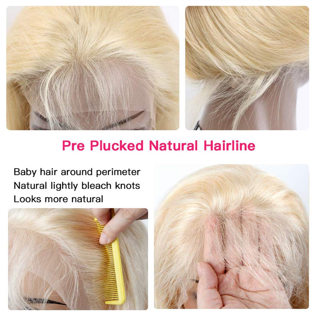 613 Lace Front Human Hair Wig - 30 Inch Straight Brazilian Virgin Hair with 13x4 Free Part, Pre-Plucked Hairline & Baby Hair - 150% Density Blonde Lace Wig for Black Women | Perfect for Daily Wear, Cosplay & Special Occasions