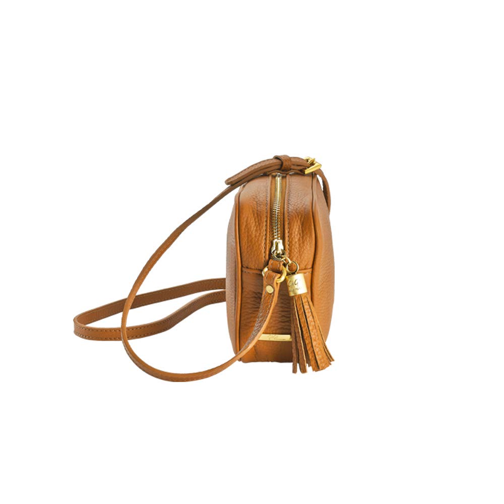 Handcrafted Women's Pebble Grain Leather Madison Crossbody Camera Bag by GiGi New York - Perfect for Travel, Photography & Everyday Use