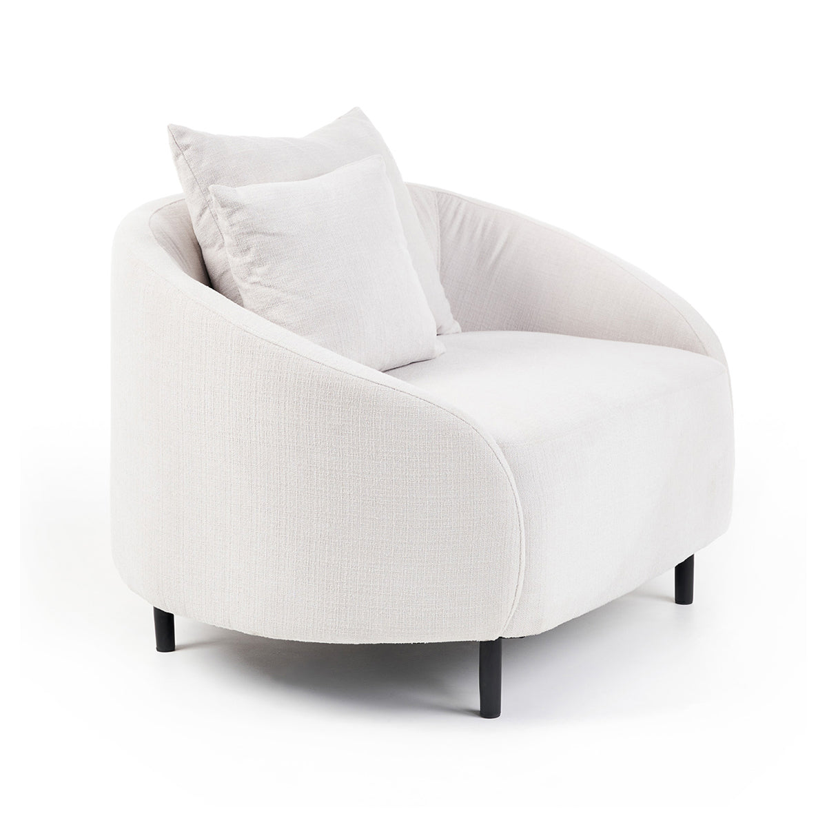 M Co Living Freya Armchair - Modern Accent Chair for Living Room, Bedroom & Office - Comfortable Upholstered Lounge Chair with Wooden Legs - Perfect for Reading, Relaxing & Home Decor