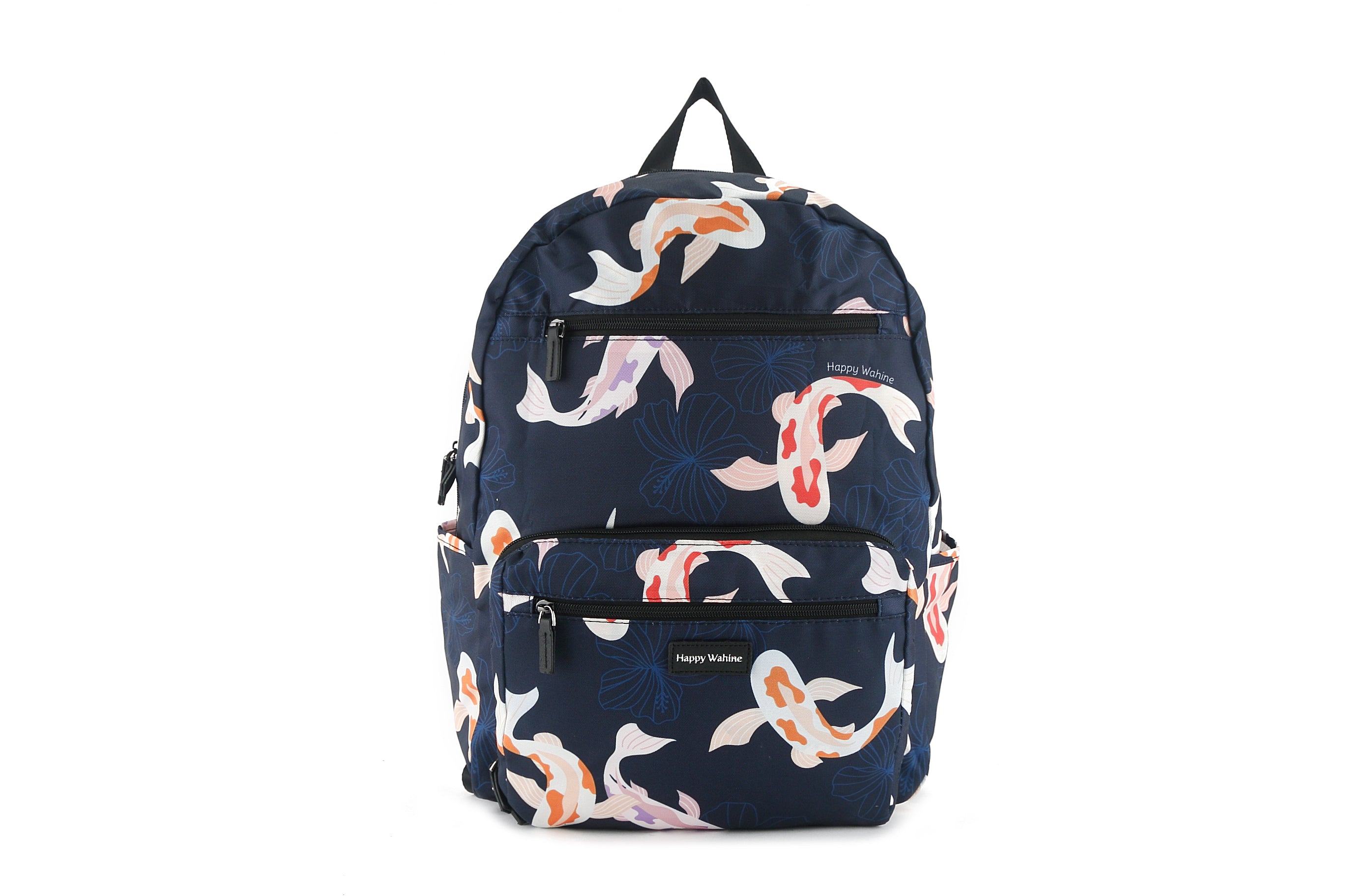 Melanie Koi Navy Backpack for Women - Stylish Laptop Bag for Work, School & Travel | Durable Water-Resistant College Backpack with USB Charging Port