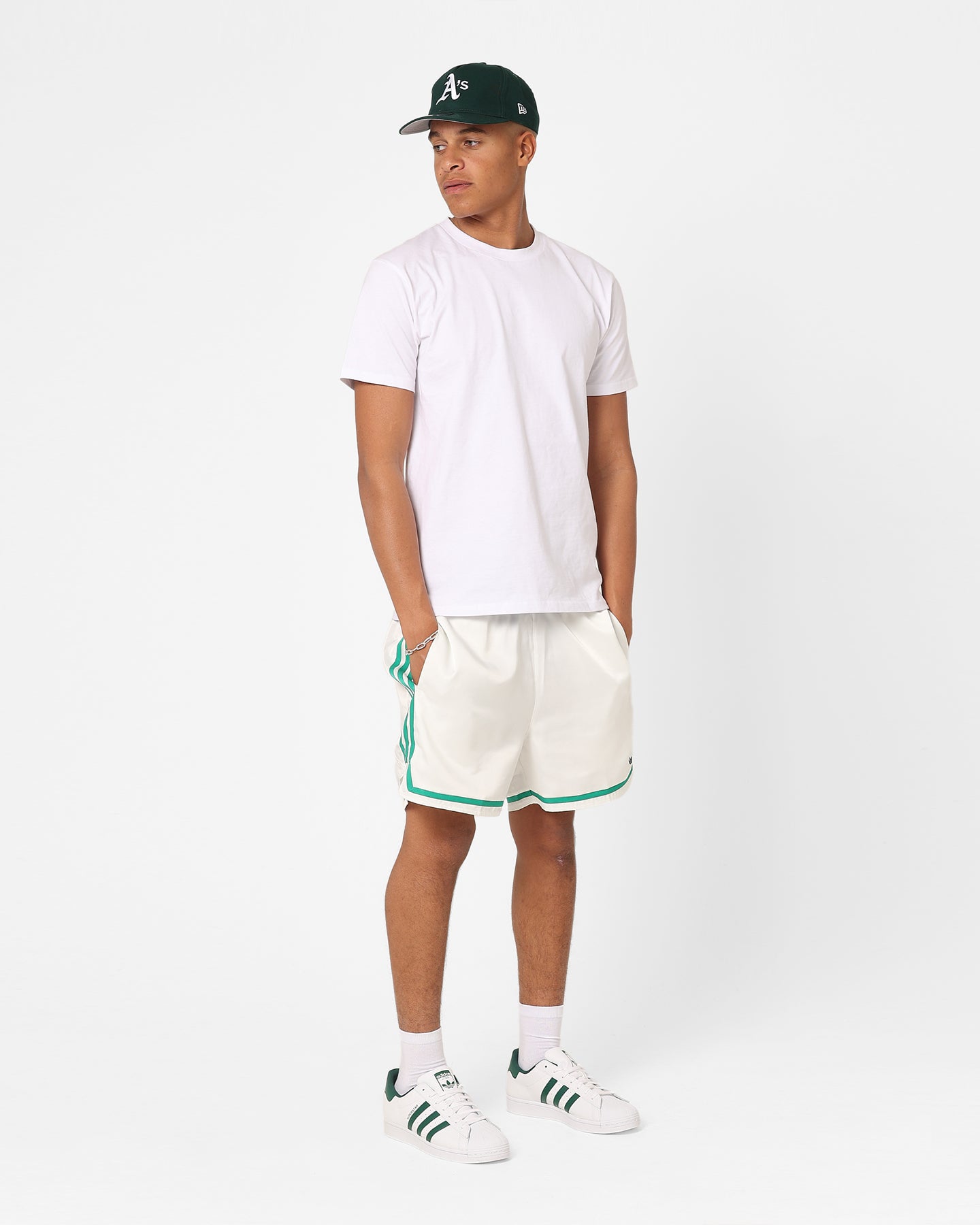 Adidas Hoop Prep Basketball Shorts for Men - Off White & Court Green - Breathable & Comfortable for Training, Gym & Casual Wear