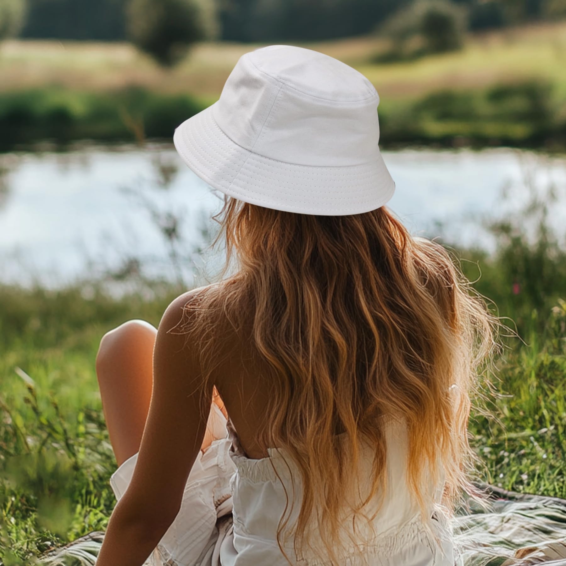 PFFY Cotton Bucket Hat for Women & Men - Breathable Summer Sun Hat for Beach, Fishing, and Outdoor Activities