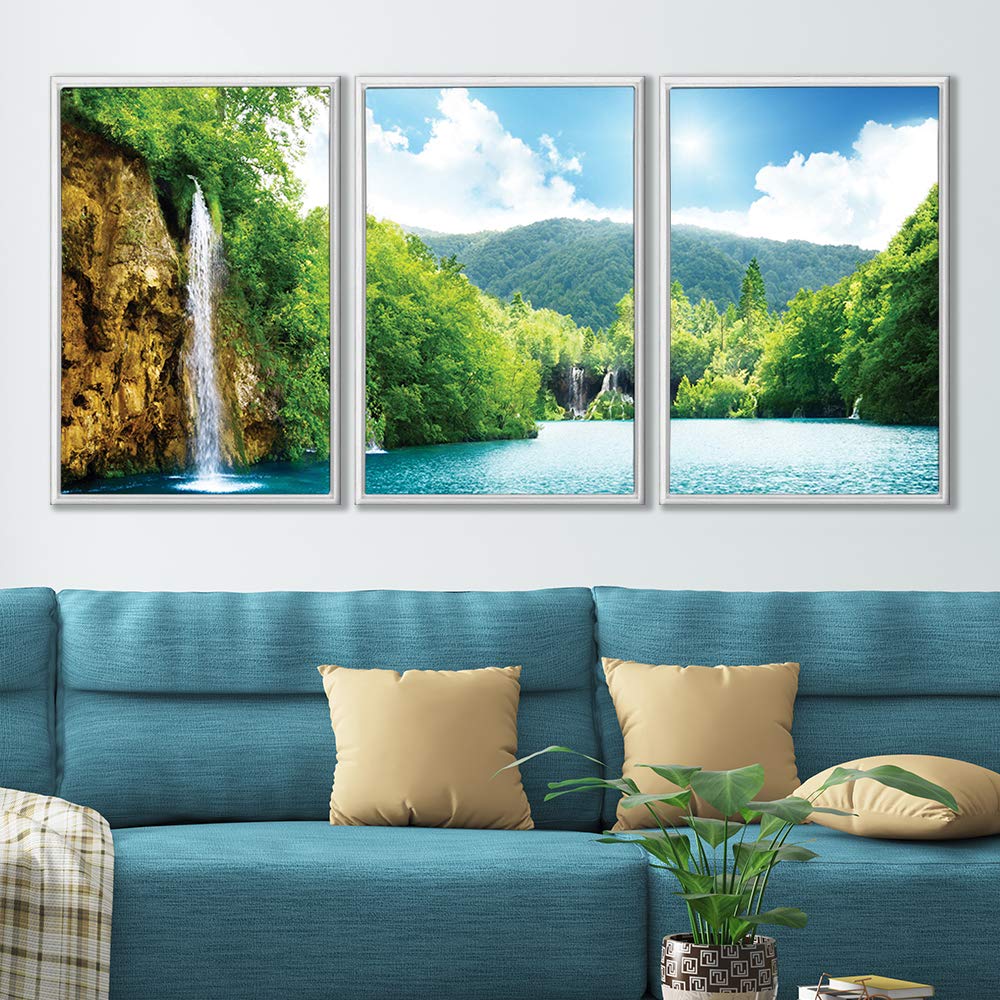 Wall26 3-Panel Framed Canvas Wall Art Set - 24x36 Inch Scenery Landscape Paintings for Living Room & Bedroom Decor - Ready to Hang Home Decoration Perfect for Housewarming Gifts & Interior Design