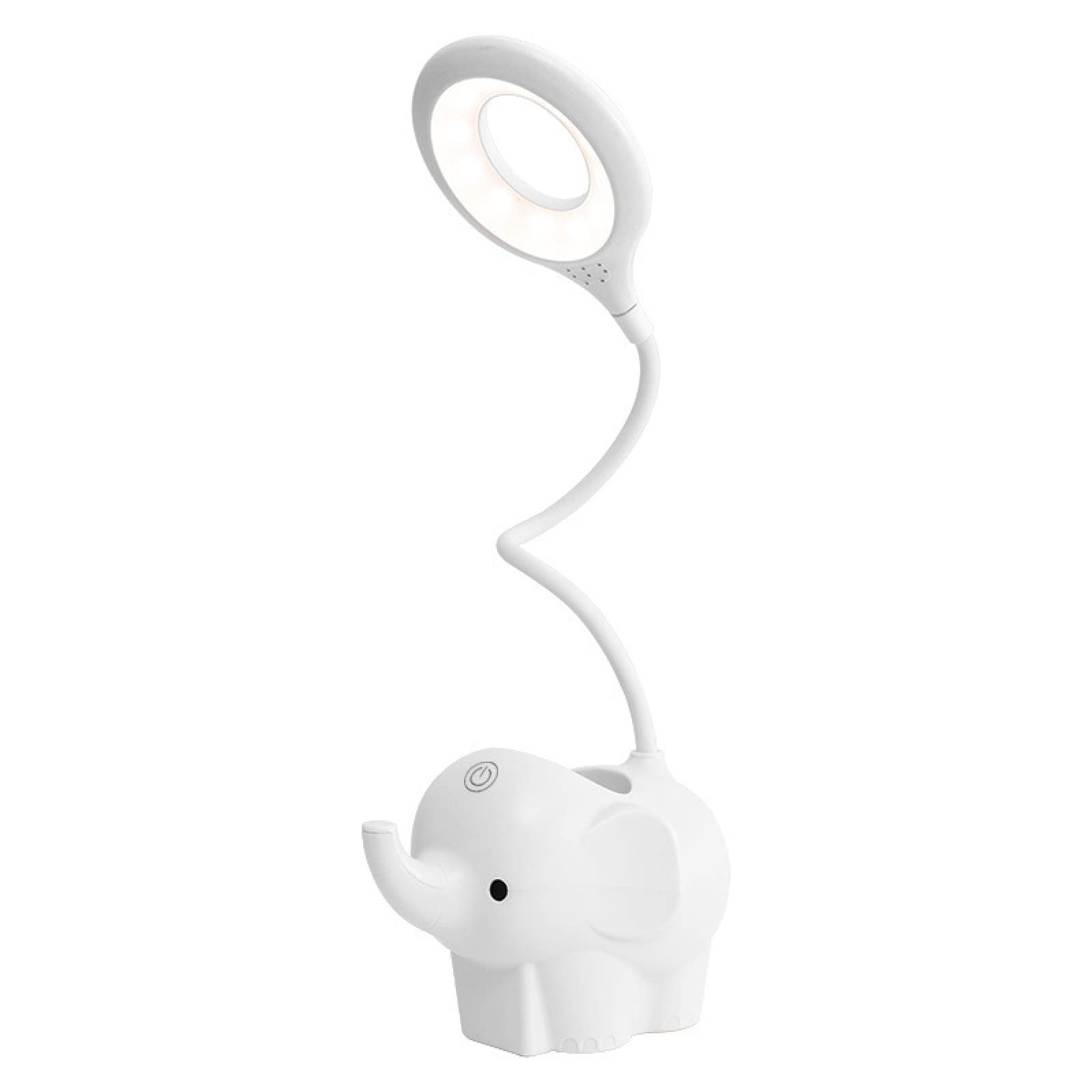 MKKJ Elephant Shaped LED Desk Lamp - 3 Color Temperature Adjustable, USB Rechargeable & Plug-in Dual Mode Study Lamp for Bedroom, Living Room, Office - Perfect for Reading, Working & Night Light Use