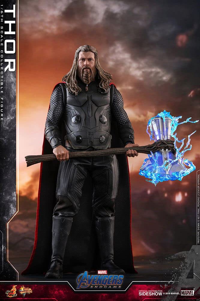 Hot Toys Avengers Endgame Thor 12 Inch Action Figure 1/6 Scale Collectible (904926) - Perfect for Marvel Fans & Collectors Display