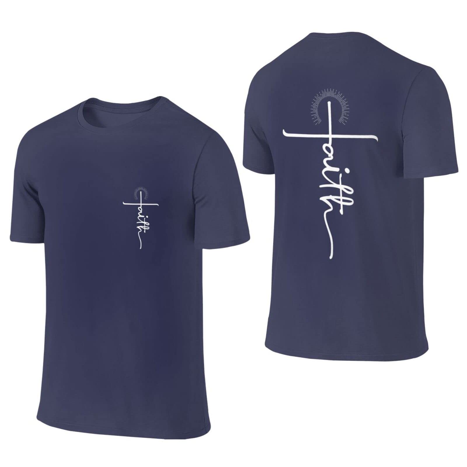 Religious Christian T-Shirts for Men - Faith Graphic Jesus Tees, 100% Cotton Short Sleeve Shirts - Perfect for Church, Bible Study & Everyday Wear