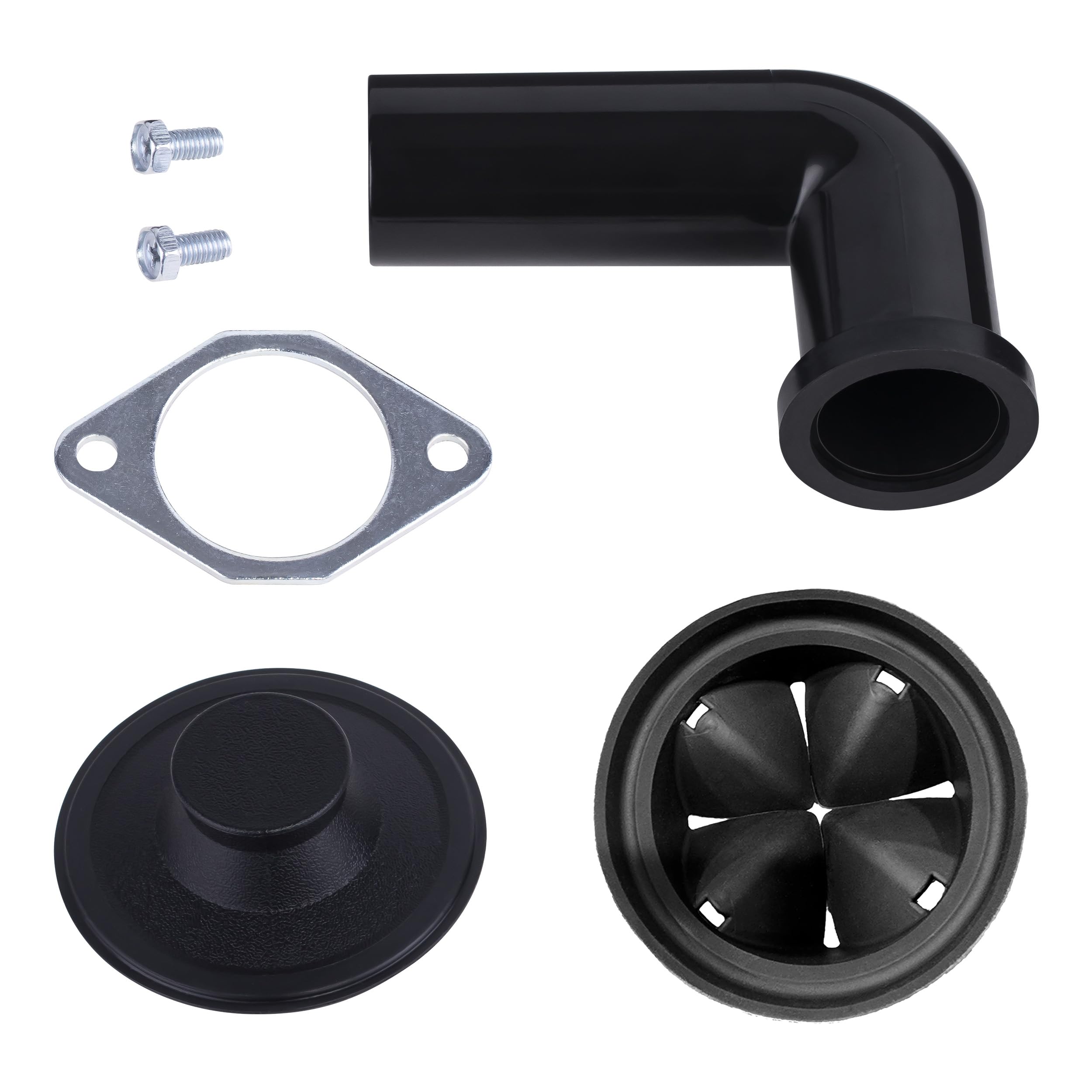 Eco Logic 1/2 HP Continuous Feed Garbage Disposal with Removable Splash Guard, Power Cord & 3-Bolt Mount - Mid Duty Kitchen Waste Disposer for Sinks (Black) - Perfect for Home Kitchens, Apartments & Small Restaurants