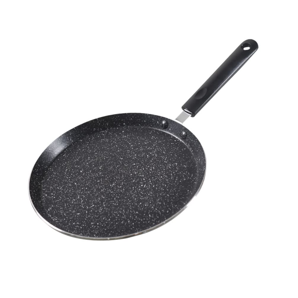 Angoily Professional Nonstick Aluminum Frying Pan - Restaurant-Grade Small Egg Omelette Cookware with Ergonomic Handle for Home Kitchen & Commercial Use | Perfect for Breakfast, Stir-Fry & Sauteing (Black)