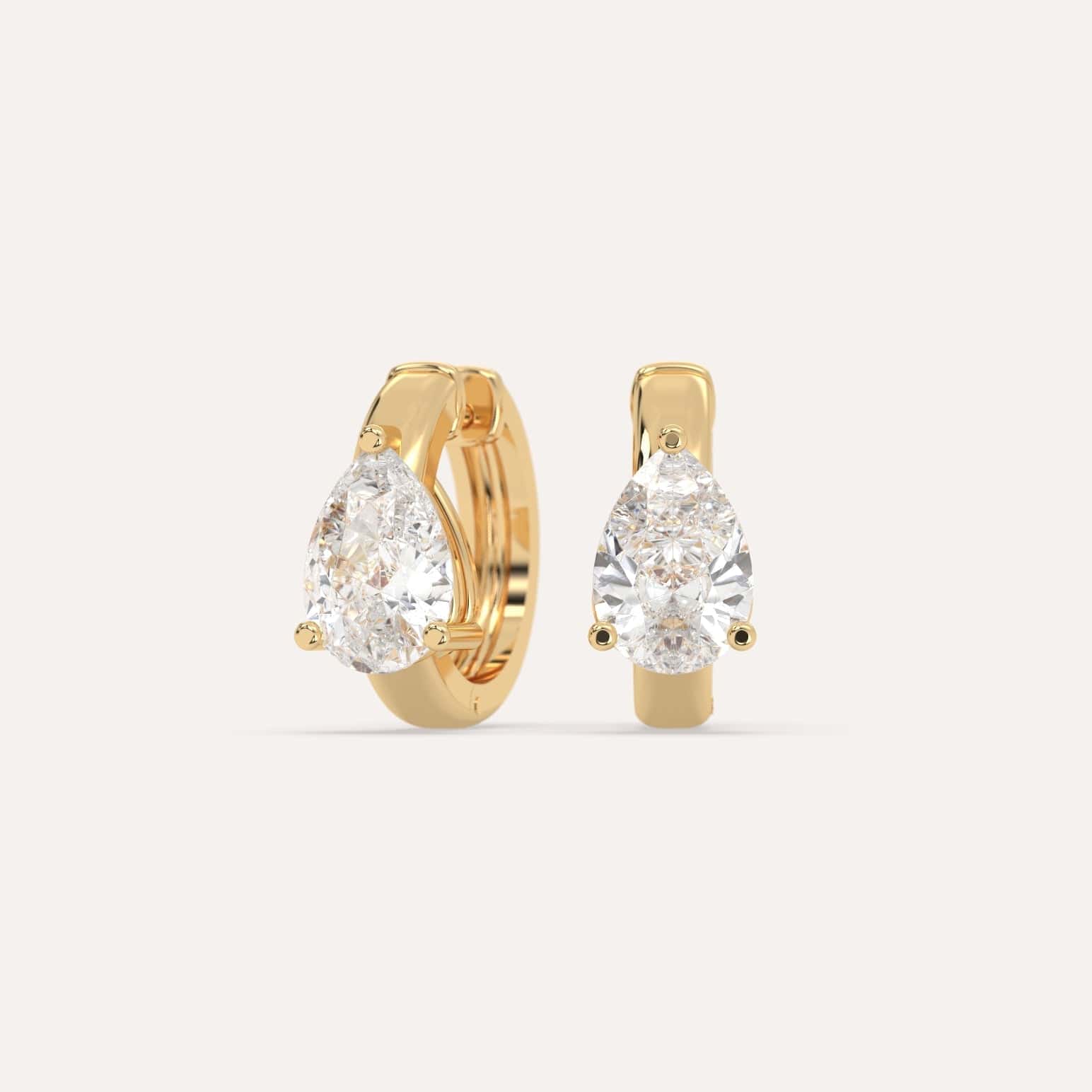 2 Carat Pear Cut Diamond Hoop Earrings - 14K White Gold Dangle Earrings for Women, Perfect for Weddings, Parties & Special Occasions