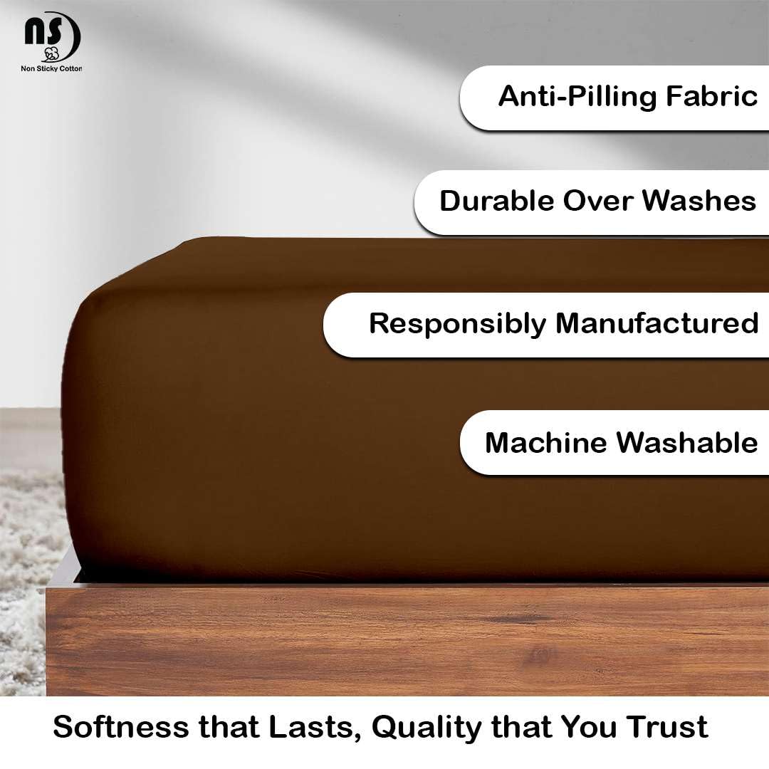 **Narrow Twin Fitted Sheets Set - 33x75 Inches, 100% Cotton Taupe Solid, 4-Piece for RV Bunk Beds, Guest Beds & Cots | Soft & Breathable for Comfortable Sleep**