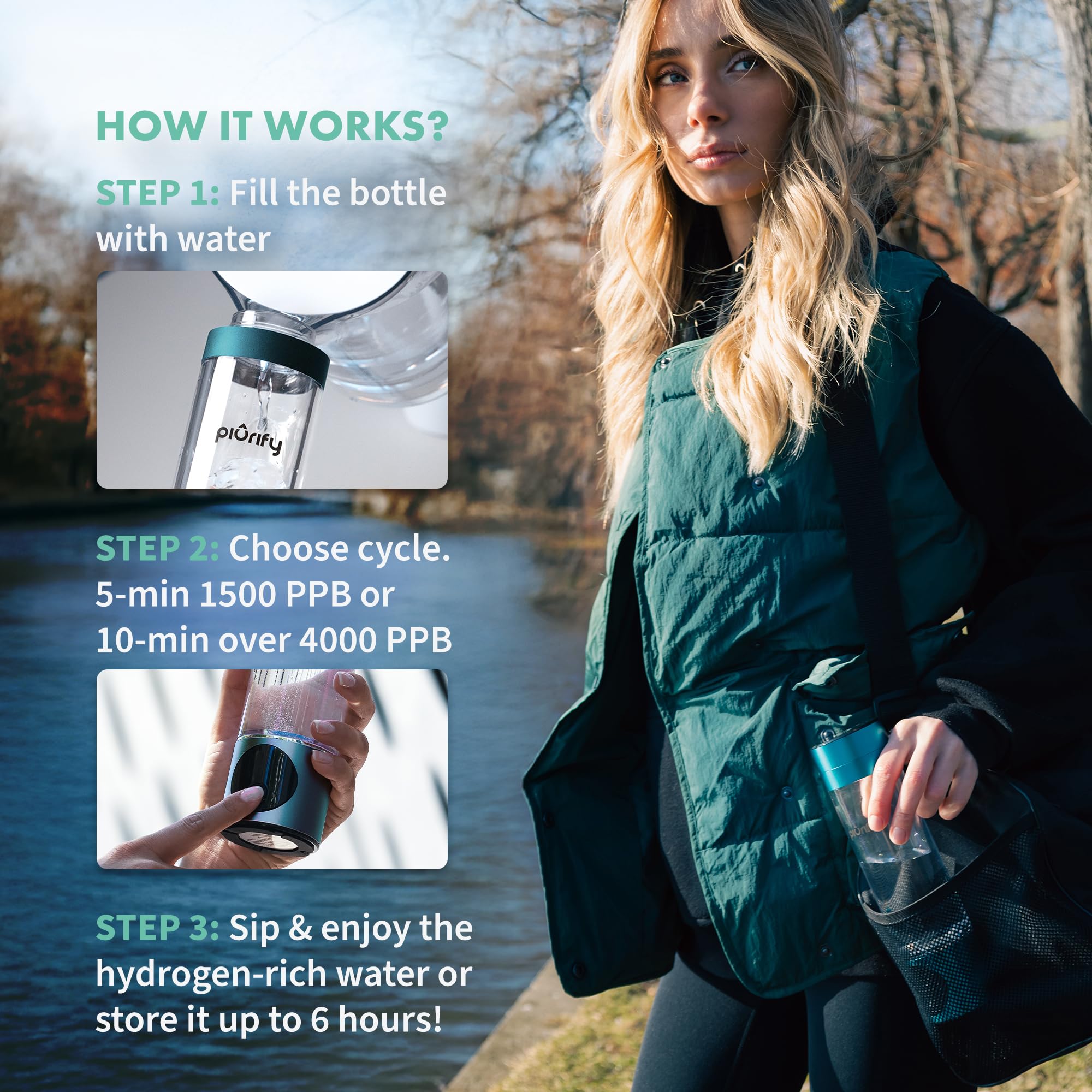 Premium Hydrogen Water Bottle Generator - 4100+ PPB H2 Concentration with SPE/PEM Technology - Certified Portable Hydrogen Infuser for Athletic Performance & Hydration - 6-Hour Hydrogen Retention - Ideal for Gym, Travel & Daily Wellness Routine