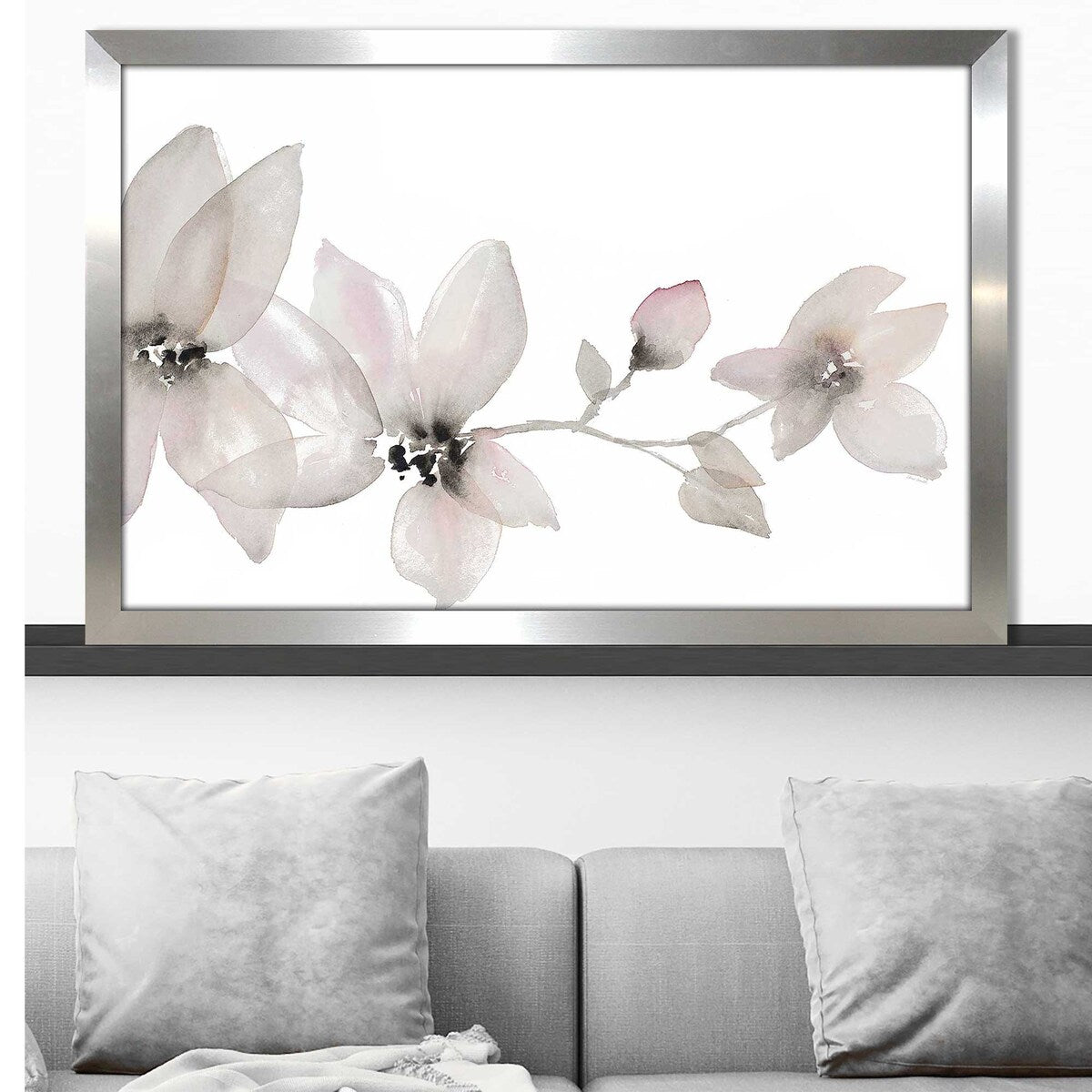 Blooming Whispers I - Horizontal Floral Art Print on Acrylic Panel - Perfect for Living Room, Bedroom & Office Wall Decor