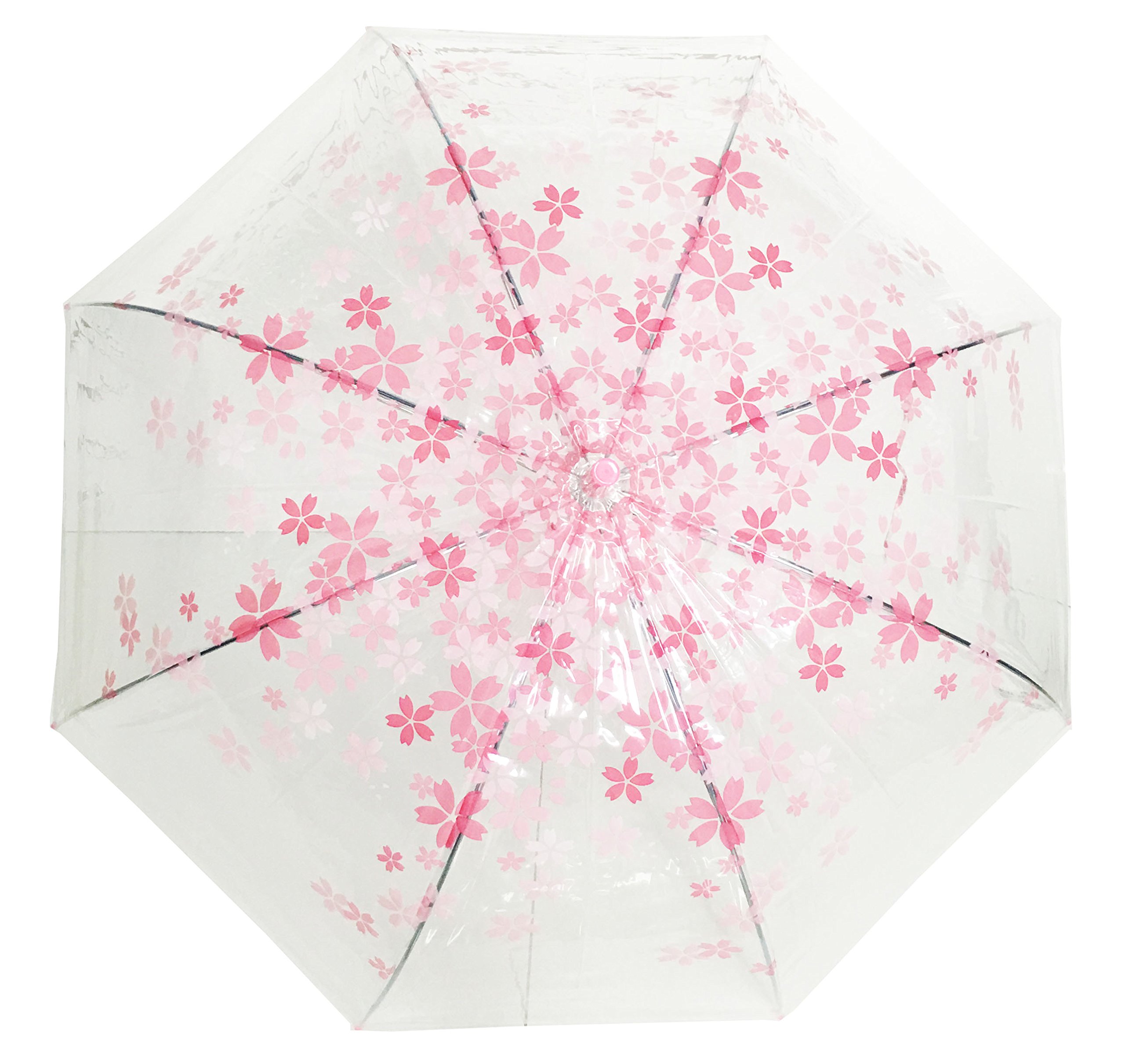 Clear Bubble Umbrella with Cherry Blossom Print - 34