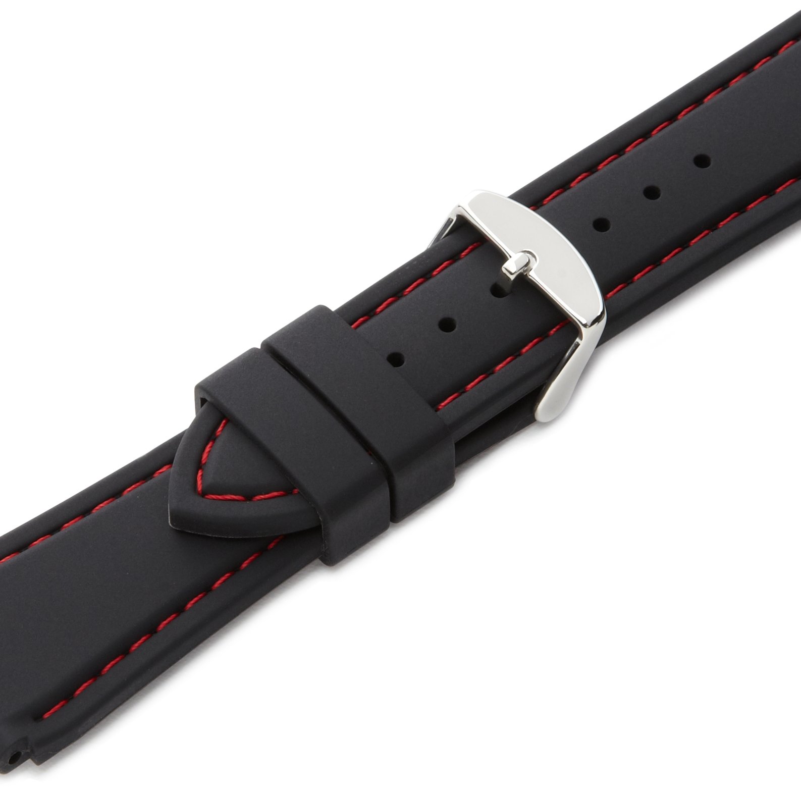 Hadley-Roma MS3345RF 180 Genuine Silicone Diver Watch Band for Men - Sporty & Durable Replacement Strap for Diving, Swimming & Outdoor Activities