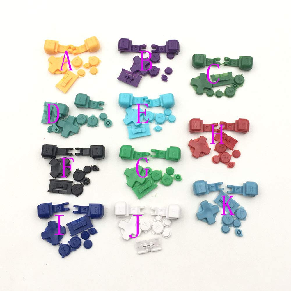 Original Gameboy Advance SP GBA-SP Controller Replacement Buttons Set - Full Button Kit (L/R, A/B, D-PAD, Select/Start, Power) Light Blue - Perfect for DIY Repair & Custom Mods | Compatible with GBA SP Handheld Console Gaming