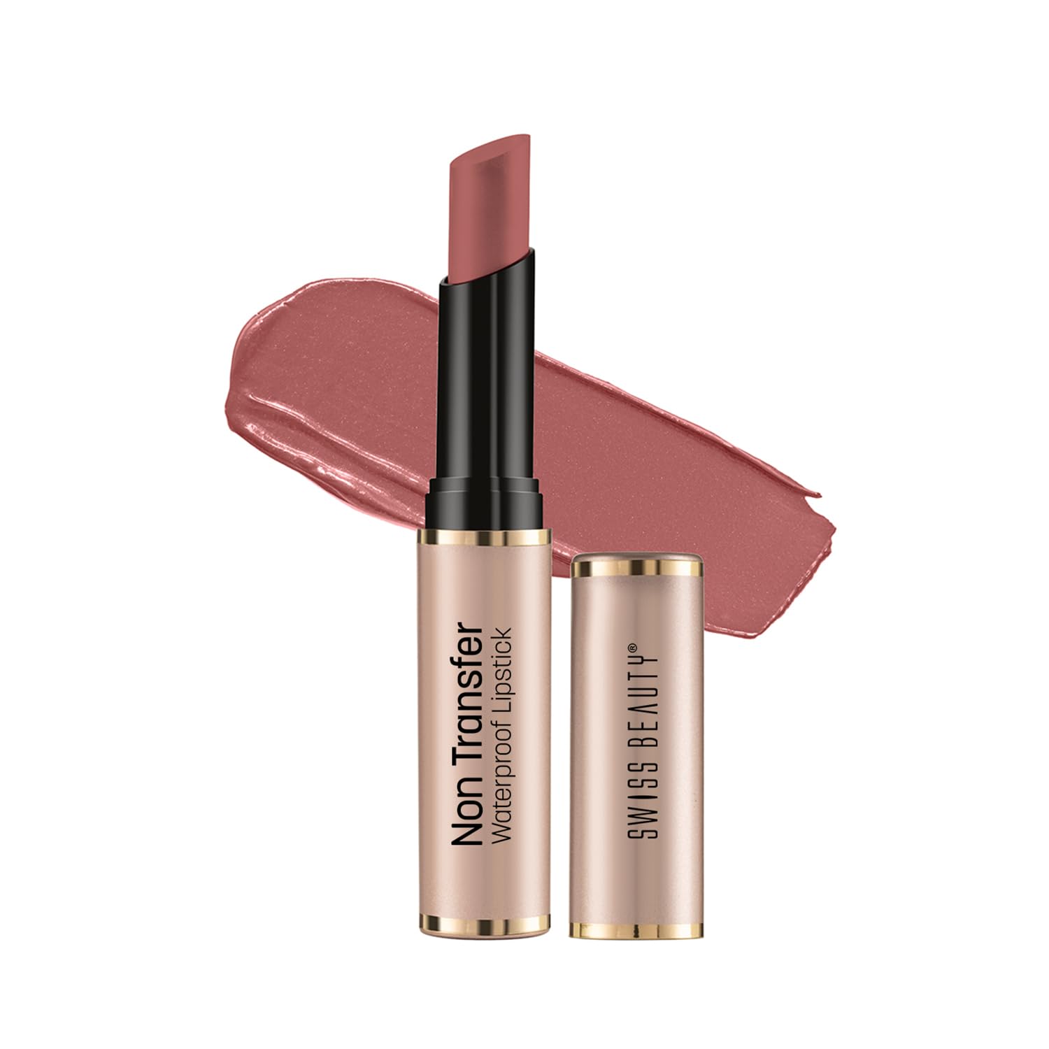 Swiss Beauty Non-Transfer Waterproof Matte Lipstick with Jojoba Oil - Long Lasting, Highly Pigmented (Shade: Bare, 3g) | Perfect for Daily Wear, Parties & Special Occasions