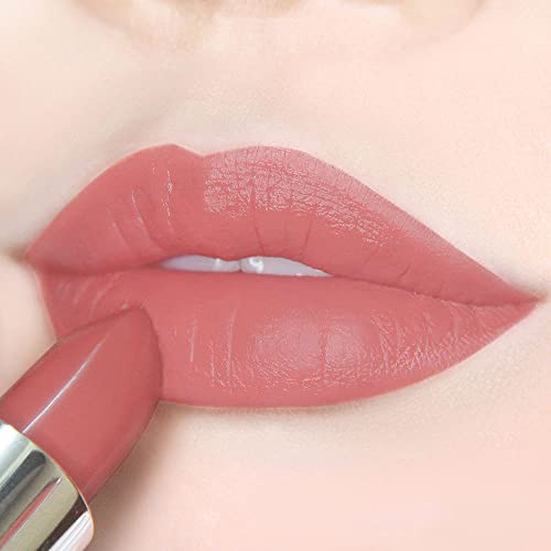 Matte Vegan Lipstick with Satin Finish - Frosty Rose & Tangerine Undertones Lip Color (301-Take My Breath Away) by Ready to Shine | Long-Lasting Cruelty-Free Lip Makeup for Day & Night Wear