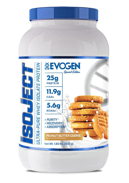 Evogen IsoJect Peanut Butter Cookie Protein Powder 832g - Premium Whey Isolate for Muscle Recovery & Post-Workout Nutrition | Gym, Fitness & Bodybuilding Supplement