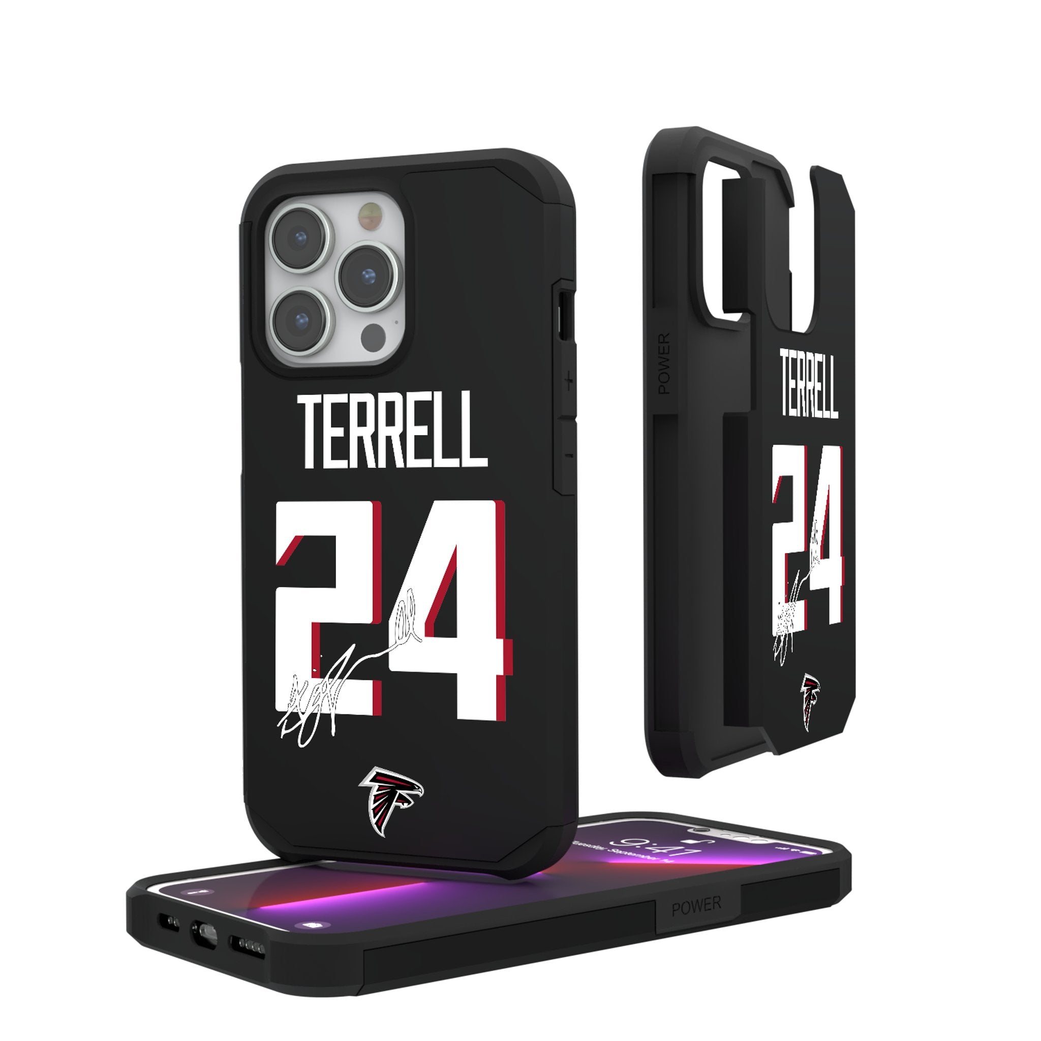 A.J. Terrell Atlanta Falcons 24 Rugged Shockproof Phone Case for iPhone & Samsung - Perfect for Football Games & Outdoor Adventures