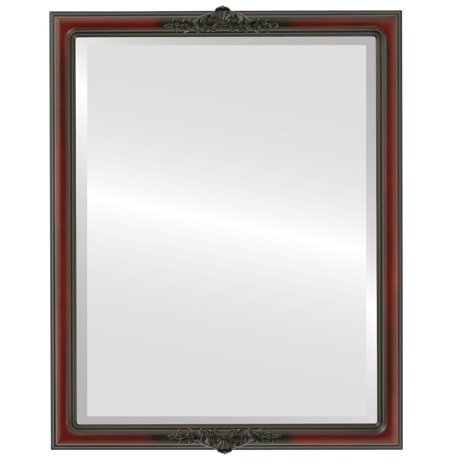 Contessa Style Rosewood Rectangle Beveled Wall Mirror - 20x26 Inches - Elegant Home Decor for Living Room, Bedroom & Entryway