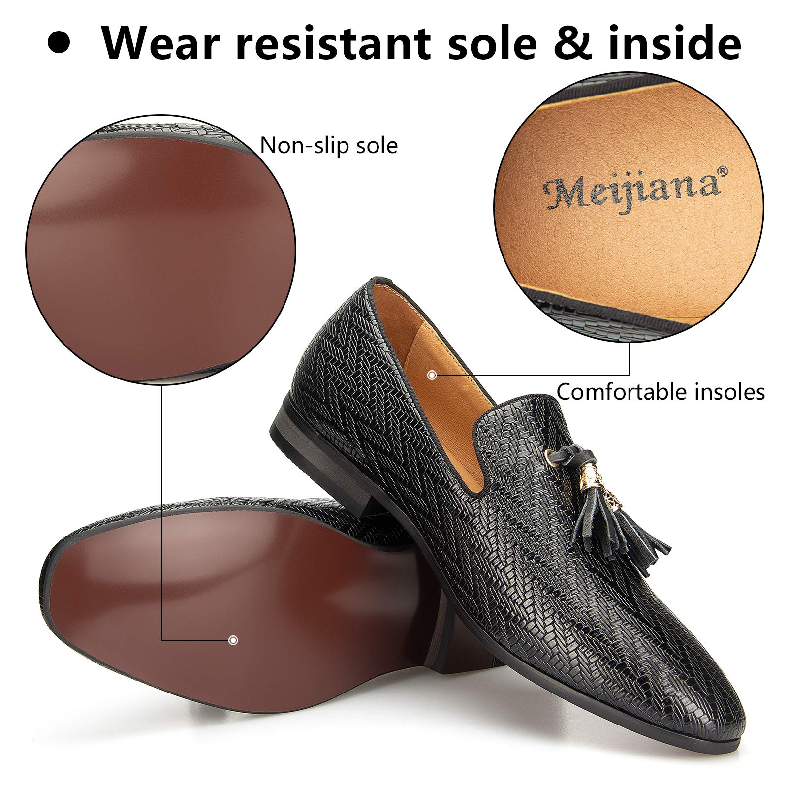 Meijiana Men's Classic Luxury Loafers - Stylish Slip-On Dress Shoes for Wedding, Business & Casual Wear | Comfortable & Elegant Footwear for Formal Events, Office & Daily Outfits