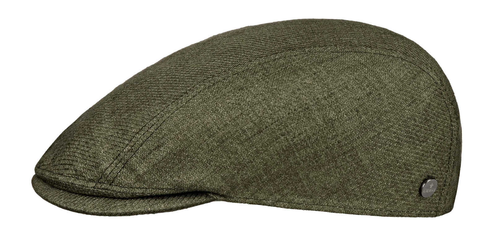 Lierys Olive Green Linen Twill Ivy Style Flat Cap for Men - Classic Casual Hat for Golf, Driving, and Outdoor Activities