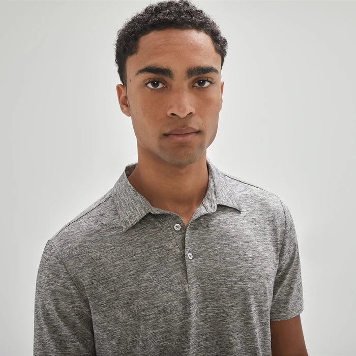 Robert Barakett Heathered Short Sleeve Polo Shirt for Men - Breathable Cotton Blend Casual & Business Wear - Perfect for Golf, Office & Summer Outings