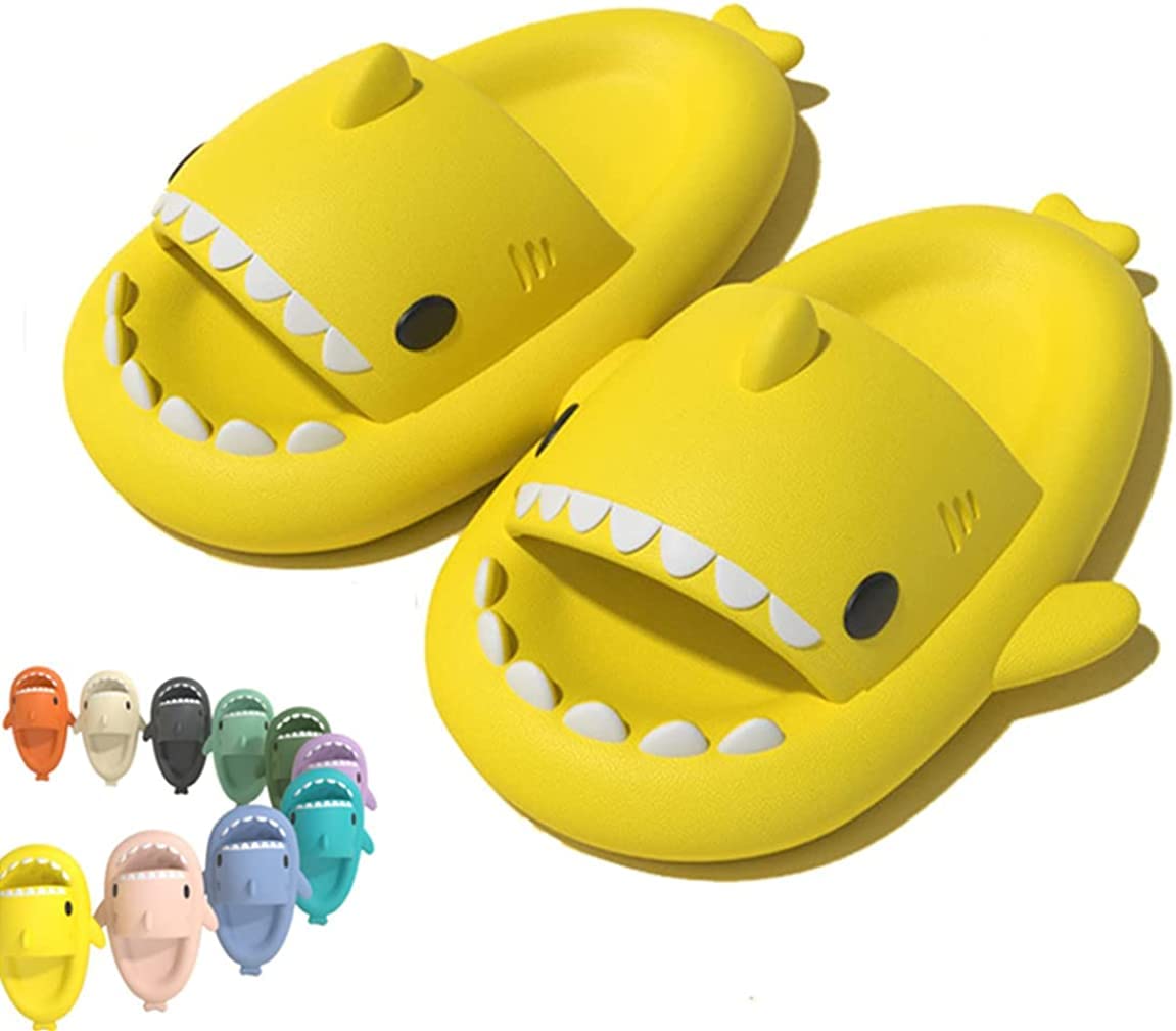 2022 Summer Cute Shark Slippers for Women & Men - Unisex Couples Open-Toe Slides with Lightweight Anti-Slip Sole | Perfect for Home, Beach, Pool & Shower Use
