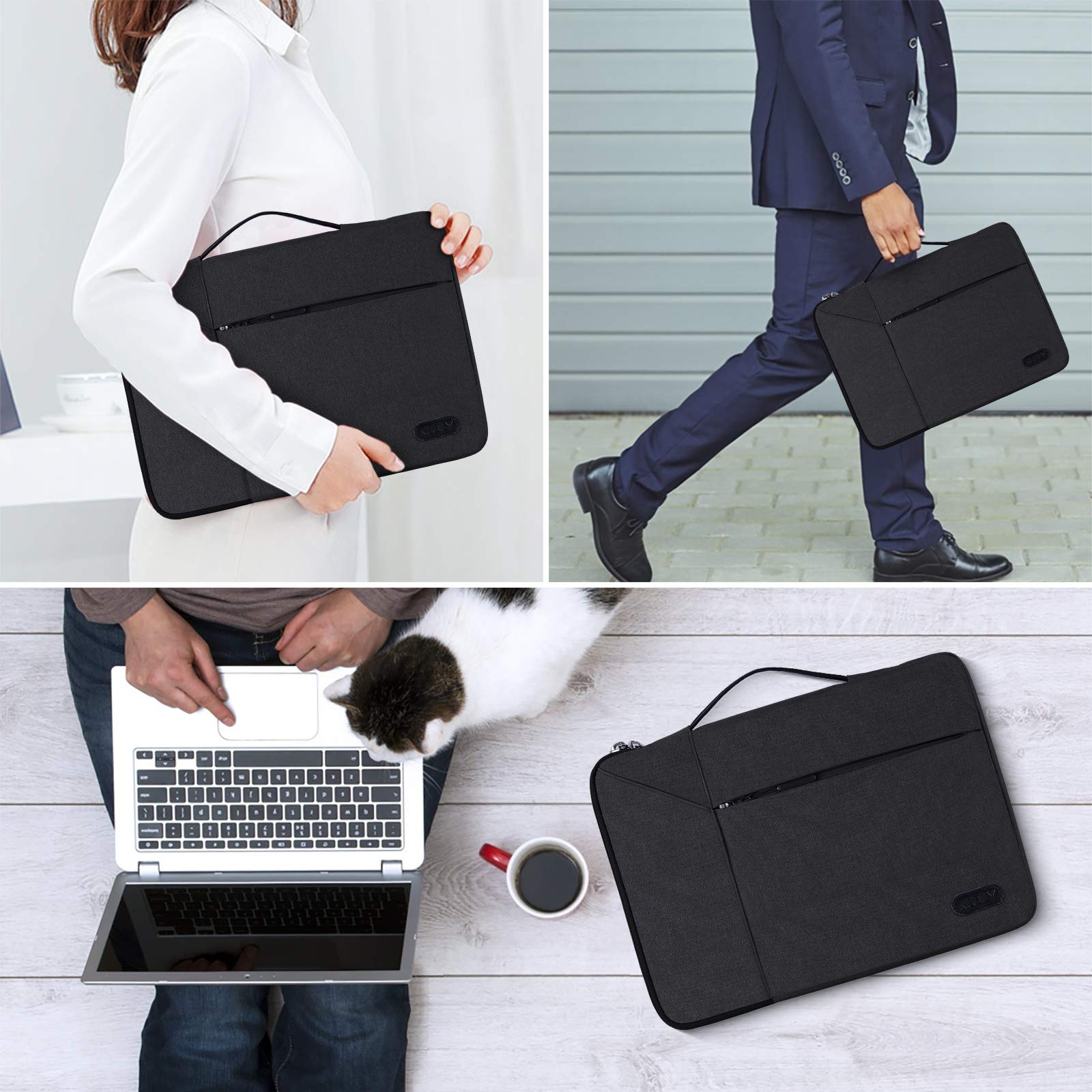 Premium 14-15.6 Inch Waterproof Laptop Sleeve Case - Shock Resistant Protective Cover for MacBook Air/Pro, HP, Dell, Lenovo, Asus Notebooks | Perfect for Business Travel, Commuting & School Use