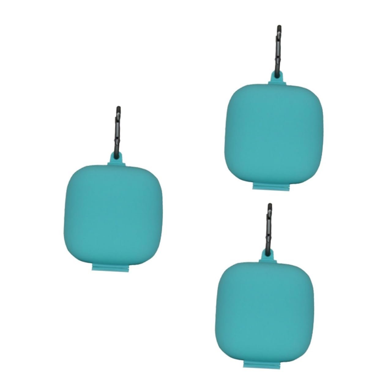 Mikikit 3-Piece Metal Buckle Headphone Case Set - Mint Green Scratch-Resistant Silicone Storage Box for AirPods, Earbuds & Headphones | Travel, Gym & Home Organization Accessory