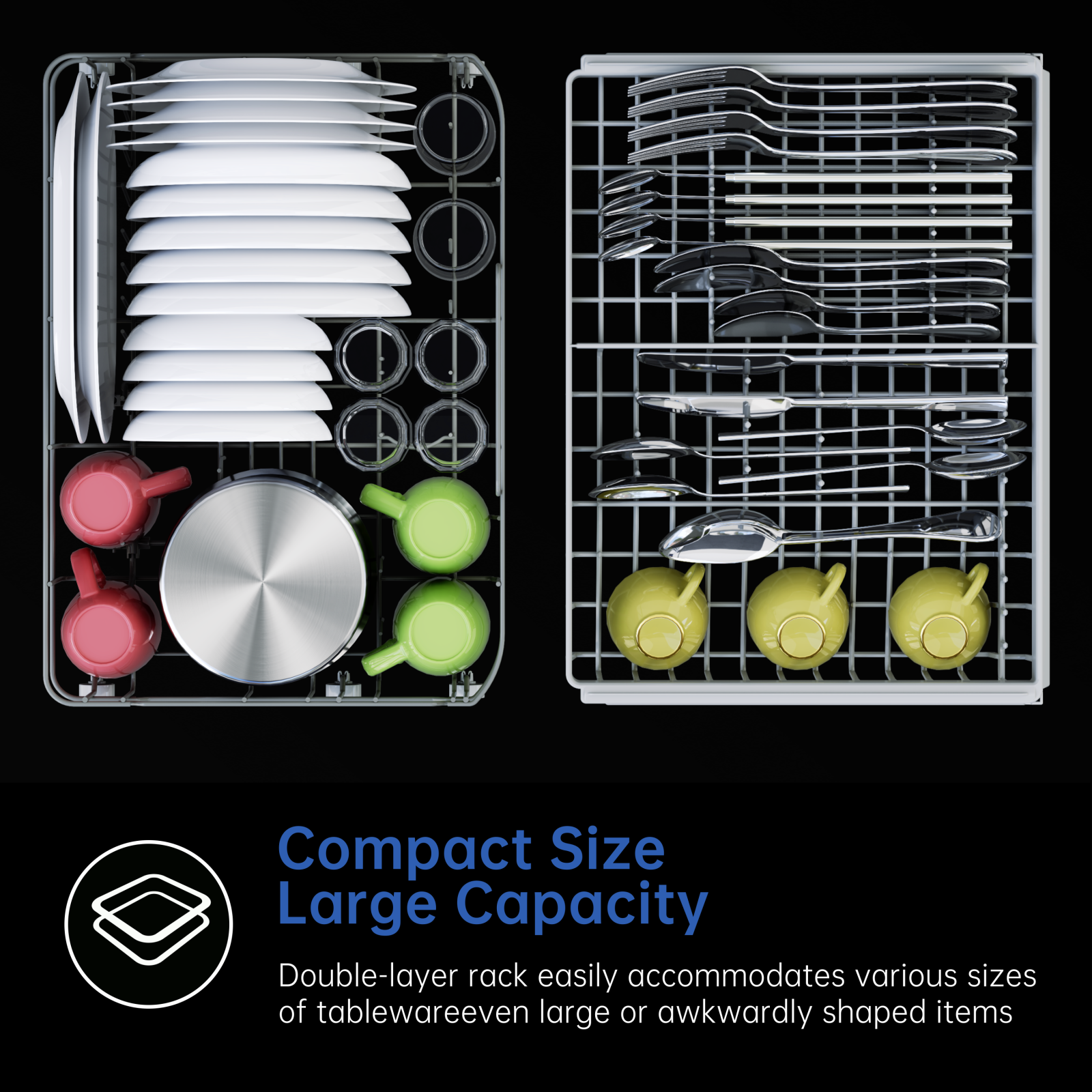 Portable Countertop Dishwasher with Built-in Water Tank - 5 Place Settings Compact Dishwasher for Small Kitchens, Apartments, RVs & Dorm Rooms