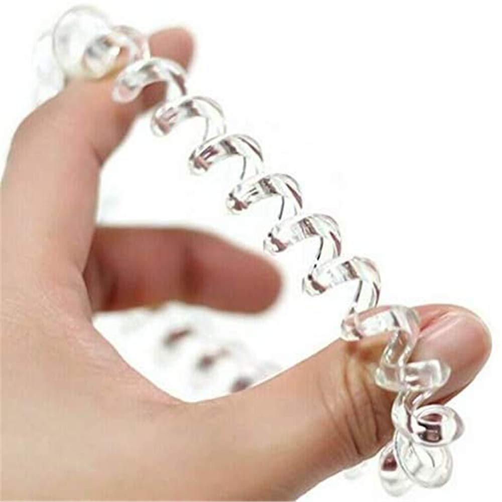 Spiral Hair Ties for Women & Girls - 20 Pack Clear Plastic Coil Hair Bands, No-Slip Ponytail Holders & Hair Elastics - Perfect for Workouts, School, and Everyday Hairstyles