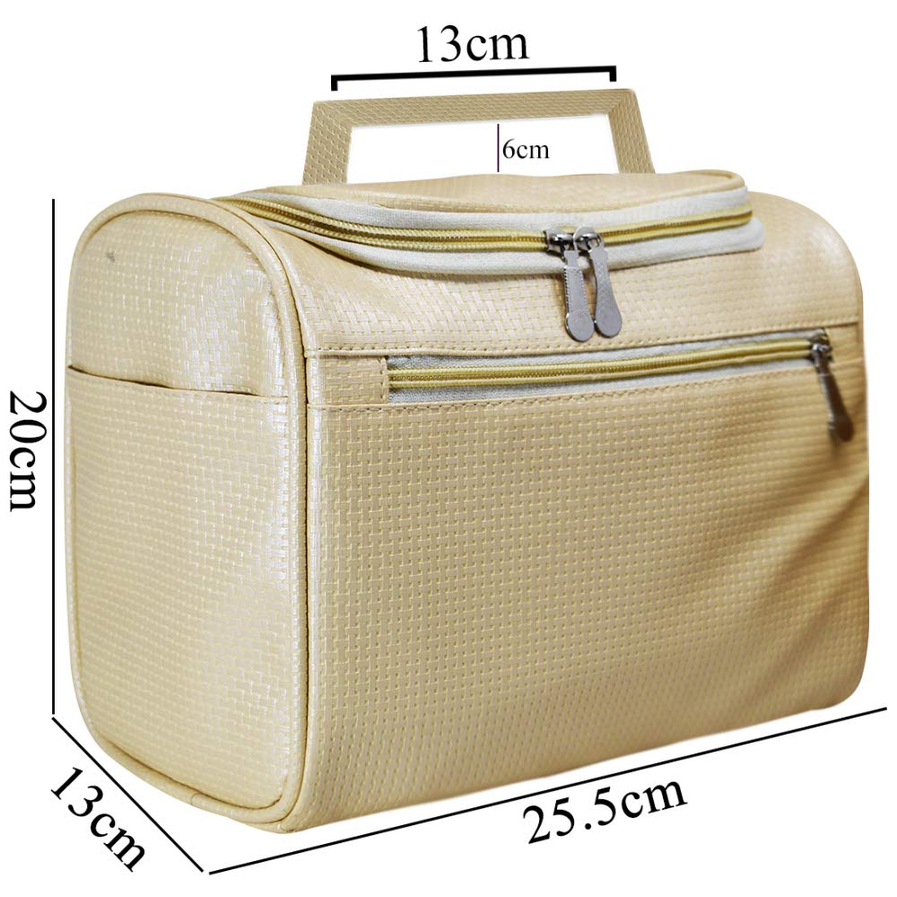 Adbeni Large Waterproof Travel Cosmetic Bag - Multifunctional Makeup Organizer for Men & Women | Perfect for Travel, Gym, Home Storage & Daily Essentials (Cream)