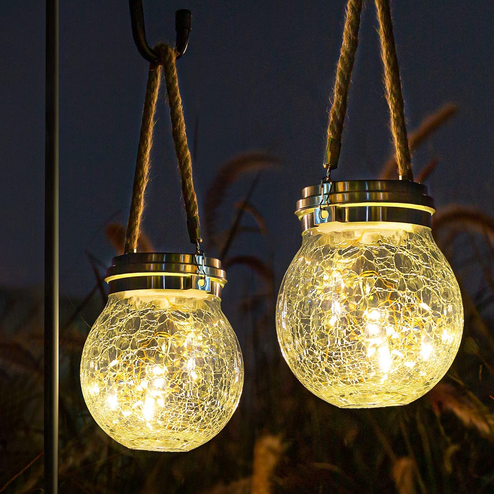 ROSHWEY Solar Pathway Lights & Solar Lanterns Outdoor Waterproof - Solar Powered Garden Lights for Walkway, Patio, Yard, Driveway Decoration