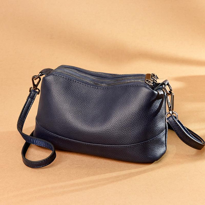 **Genuine Cowhide Crossbody Bag for Women - Fashionable Summer Shoulder Purse for Middle-Aged Ladies - Perfect for Work, Travel & Casual Outings**
