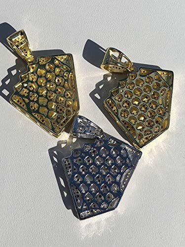 HarlemBling 925 Sterling Silver Iced Ace of Spades Pendant Necklace for Men - Lucky Royal Flush Charm - Perfect for Hip Hop Jewelry & Casino Night Outfits