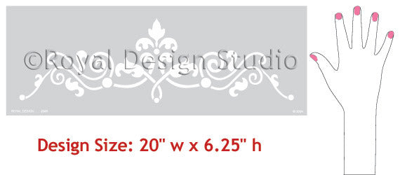Avignon Center B Ceiling Stencil - DIY Home Decor Stencil for Walls, Floors & Furniture - Perfect for Nursery, Bedroom & Living Room Makeovers