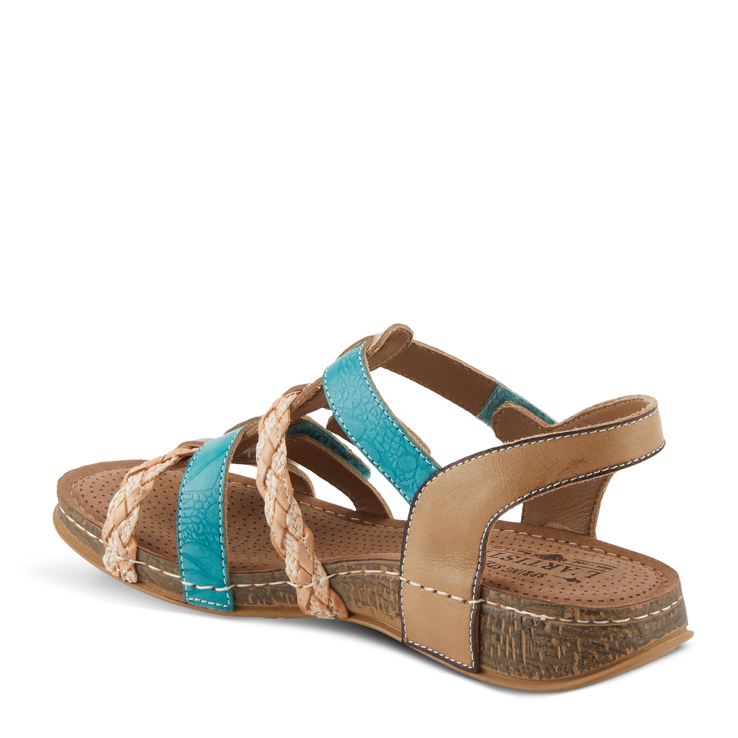 Spring Step L'Artiste Women's Delila Comfortable Leather Sandals with Cushioned Footbed - Perfect for Summer, Beach, and Casual Outings