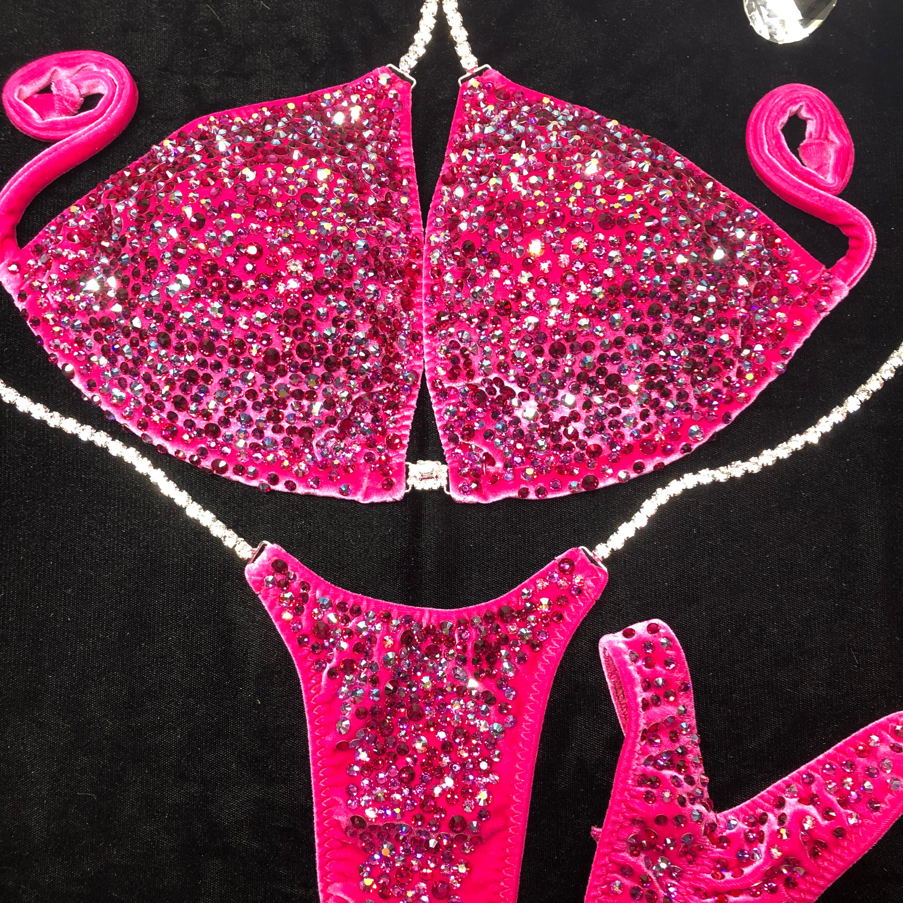 Ultimate Glam Pink Fuchsia Velvet Dress - Elegant Evening Gown for Prom, Party & Special Occasions