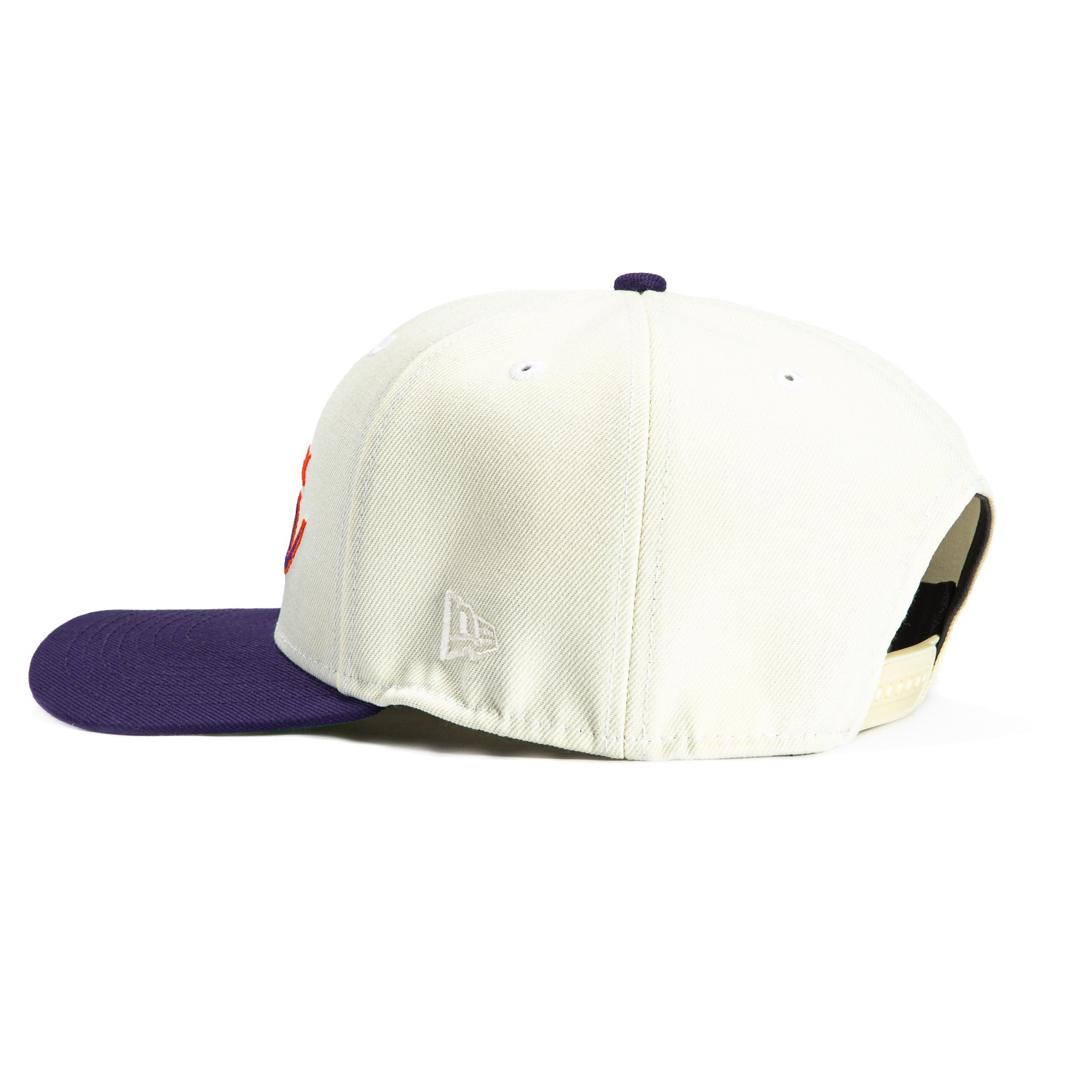 New Era 9Seventy Phoenix Suns Script Stretch Snapback Hat - White & Purple Adjustable Baseball Cap for Men & Women - Perfect for Basketball Games, Streetwear Fashion & Sun Protection