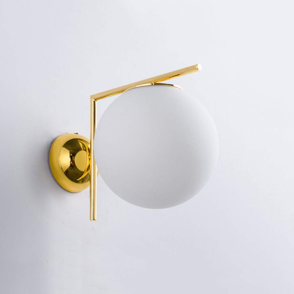 Modern Minimalist Wall Sconce - Circular Glass Wall Mounted Light for Bedroom, Living Room & Hallway | Postmodern Style Decorative Lighting for Home, Restaurant & Study Background