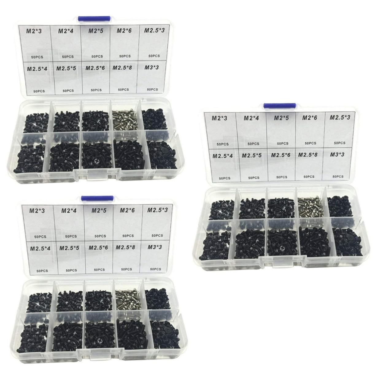 Healeved 1500 Pcs 3mm Black Self Tapping Screws for Laptop Repair - Cross Head Computer Screws with Nuts | Durable Small Screws for MacBook, Dell, HP & More | Perfect for DIY Laptop Maintenance & Electronics Projects